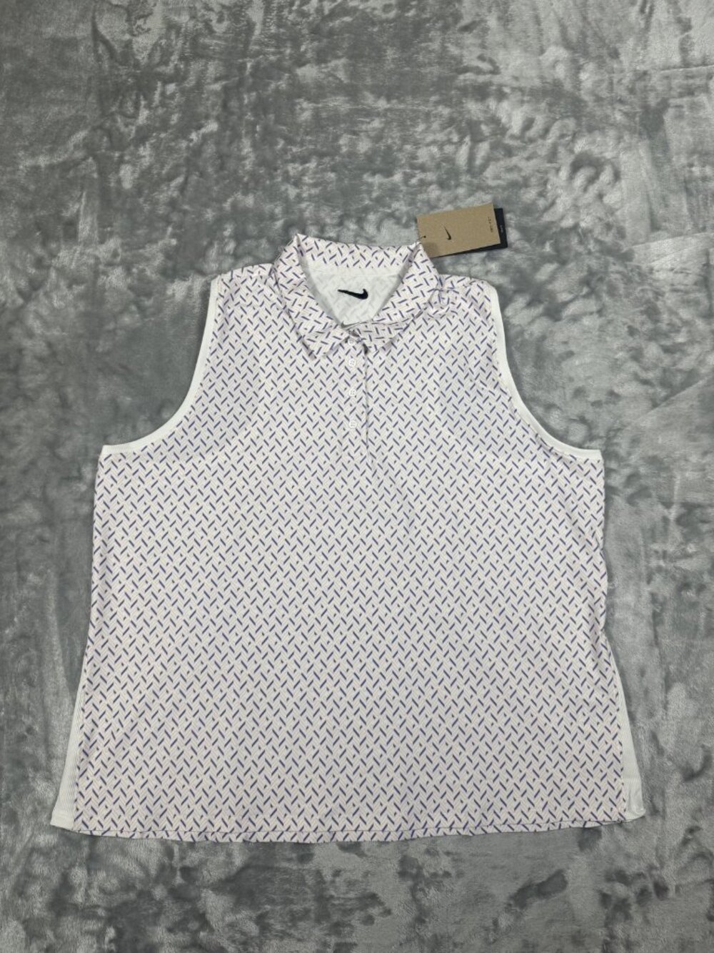 New Nike Dri-FIT Polo Shirt Women's XXL Geometric Golf Sleeveless IB0321 100